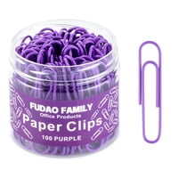 Clips Fudao Family Jumbo De 5 Cm, Color Morado, 100 Unidades Con Contenedor