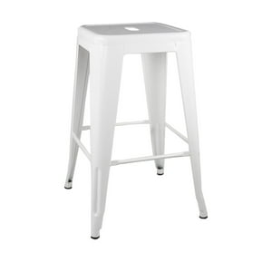 Castletec - Taburete Piso Metal Tolix Para Comedor Bar Lf5-03H 66Cm - Blanco