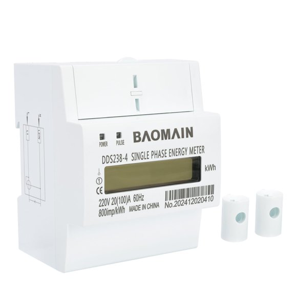 Medidor de kWh Baomain 220V 20(100)A Riel DIN LCD