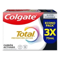 Pasta Dental Total Carbón Activado Con Flúor 75 Ml 3 Un Colgate