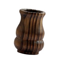 Magideal - Jarrón De Madera, Jarrones De Flores De Madera, Soporte Para Bolígrafo, Regalo Único, Jarrón De Botella De Madera, Macetas De Madera Para Maquillaje,