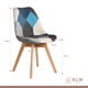 thumbnail image 4 of Pack de 4 Sillas Eames Patchwork Acolchada Tela Wood - Celeste, 4 of 4