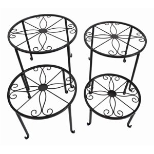 Genérico - Set 4 Porta Maceta Soporte Decorativo Diseño Floral Jhn