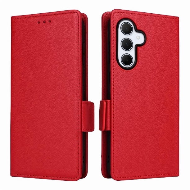 Funda Cartera para Samsung Galaxy A36 5G Tapa Flip con Ranuras y Soporte Rojo