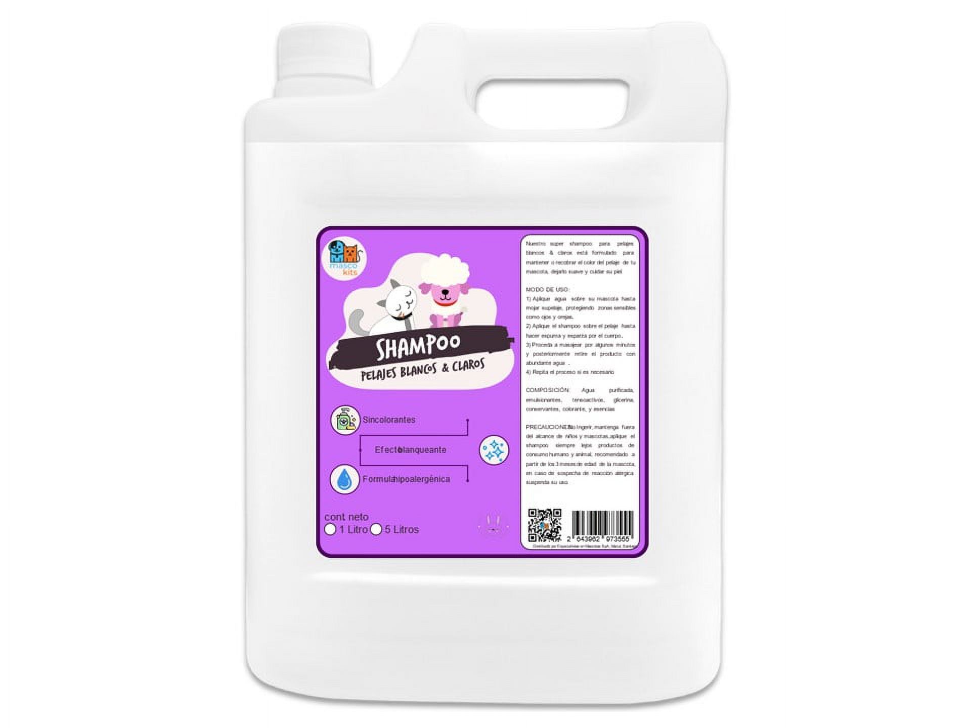 Mascokits - Shampoo Pelaje Blanco 5 Litros Perros & Mascotas