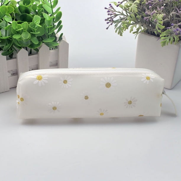 Stylish Daisy TPU Student Pencil Case - Durable and Convenient Stationery Bag