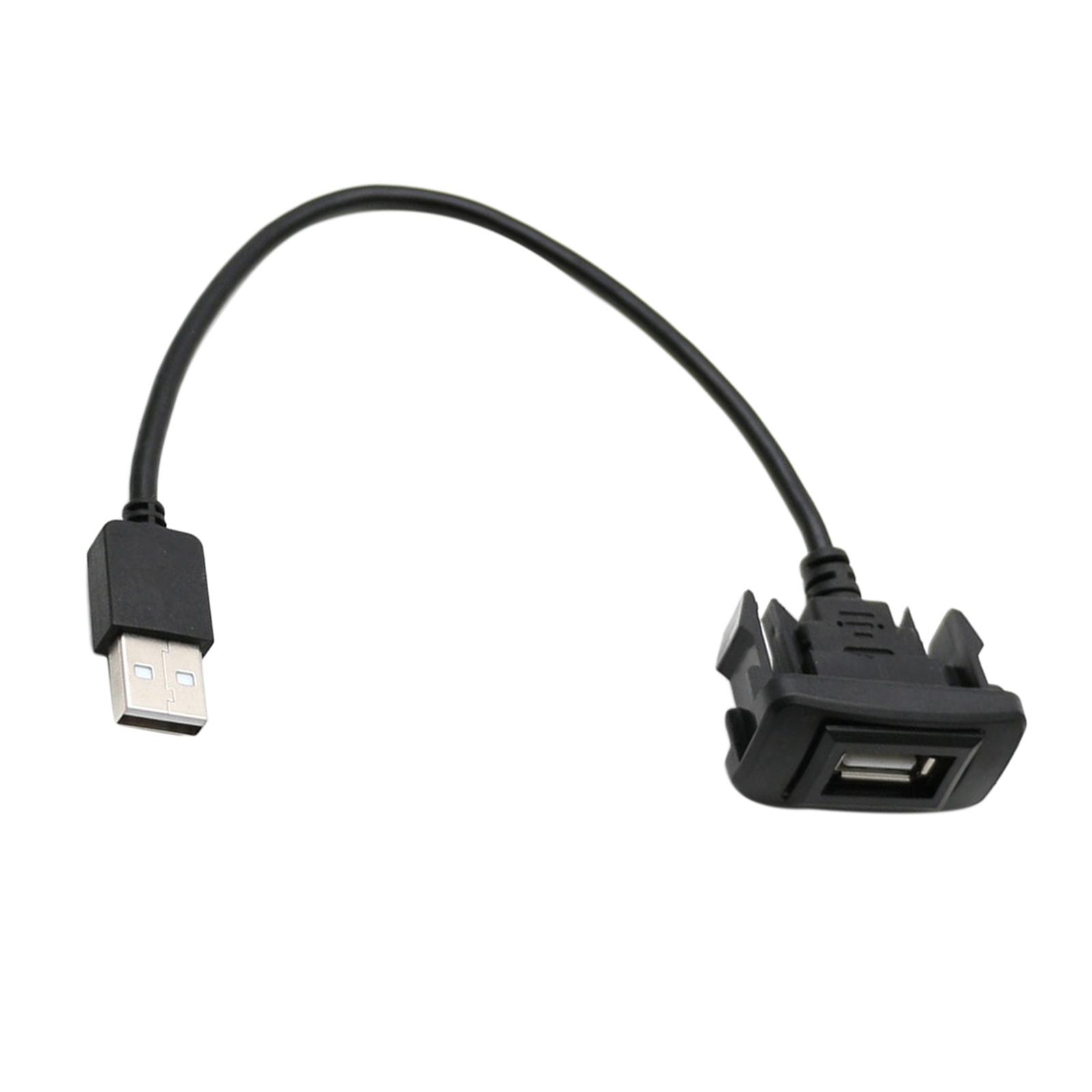 Magideal - Montaje Empotrado En El Salpicadero Del Coche Panel De Puerto Usb Plug And Play Enchufe De Cable De Datos Usb Cable De Montaje En Panel Piezas De