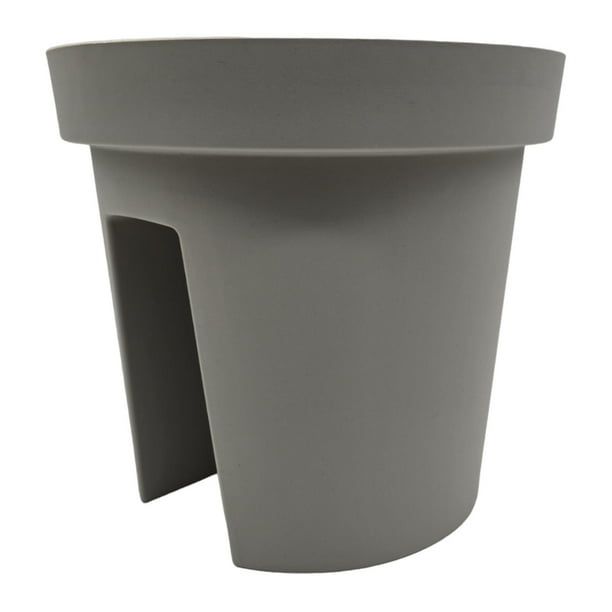 Macetero Colgante Para Balcon Terraza Plastico Maceta Jardin gris