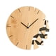 thumbnail image 2 of Relojes Colgantes Redondos Estante Reloj De Pared De Arte Abstracto Moderno Relojes De Pared De Madera Amarillo Claro, 2 of 3