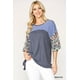 thumbnail image 1 of Top de Punto con Bloques de Color y Estampado Floral con Mangas Dolman, 1 of 12