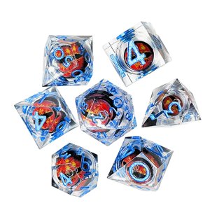 Magideal - Juego De Dados De Ojo De Dragón Poliédrico, Juego De 7 Piezas, Accesorios Portátiles, Resistentes Al Desgaste, Dados De Juego De Rol Versátiles Para , Estilo B