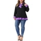 thumbnail image 2 of Blusa de Oficina Casual Suave de Manga Larga 2 en 1 con Lazo en el Cuello y Bloque de Color para Mujer de Talla Grande de Agnes Orinda 2X Púrpura, 2 of 6