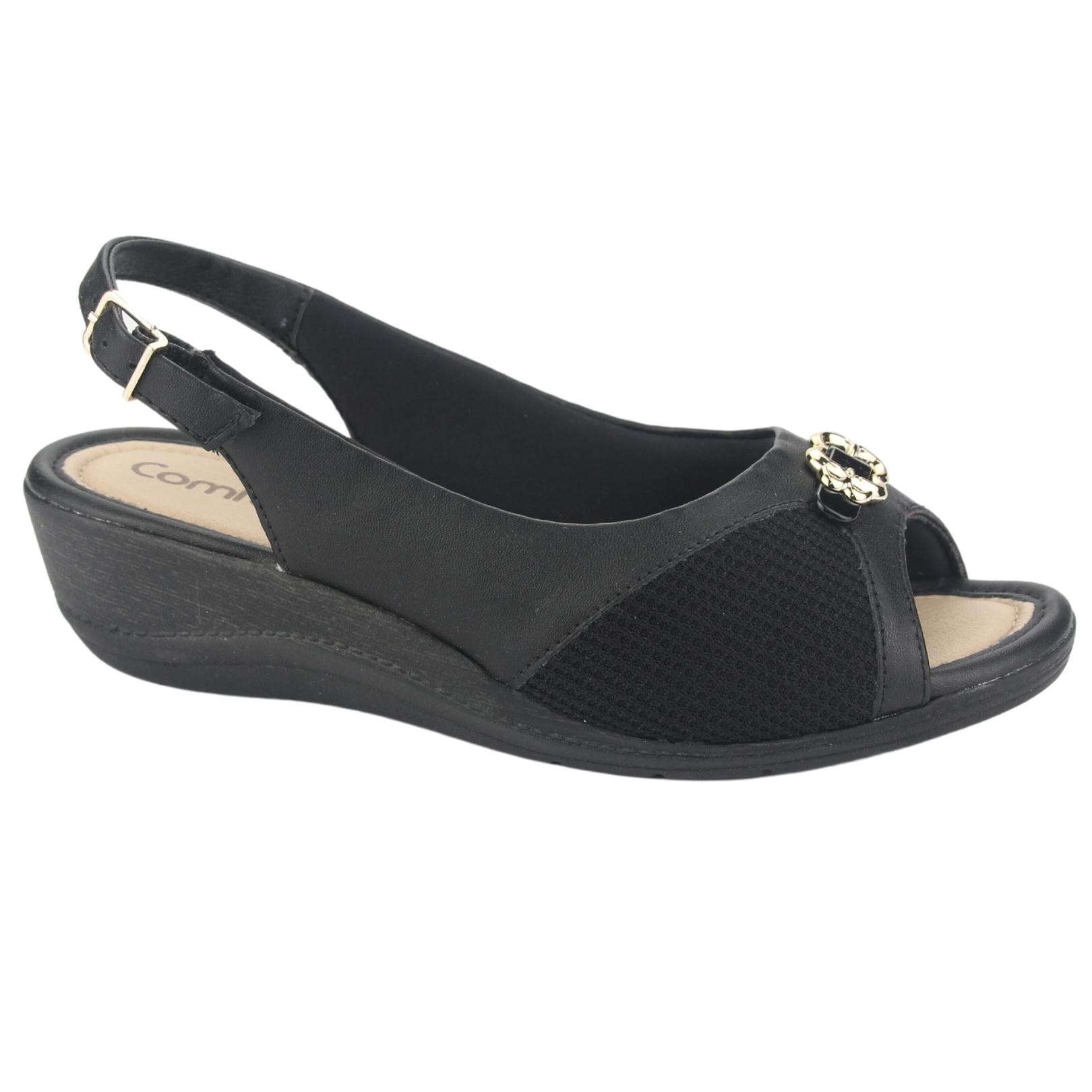 Sandalia Comfortflex Mujer 2396452 Negro Casual