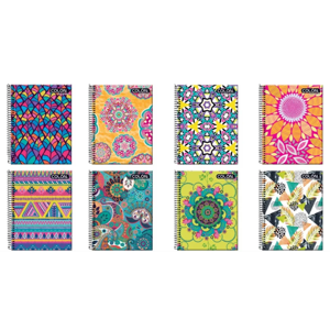 Cuaderno Colon: Pack 4 Cuadernos Triple Diseños Femeninos 7Mm 150 Hojas