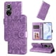 thumbnail image 4 of Funda tipo cartera FOXDOCK para Huawei Nova 9 Pro , diseño girasol en relieve, cuero PU, cierre magnético, soporte y tarjetero, 4 of 5