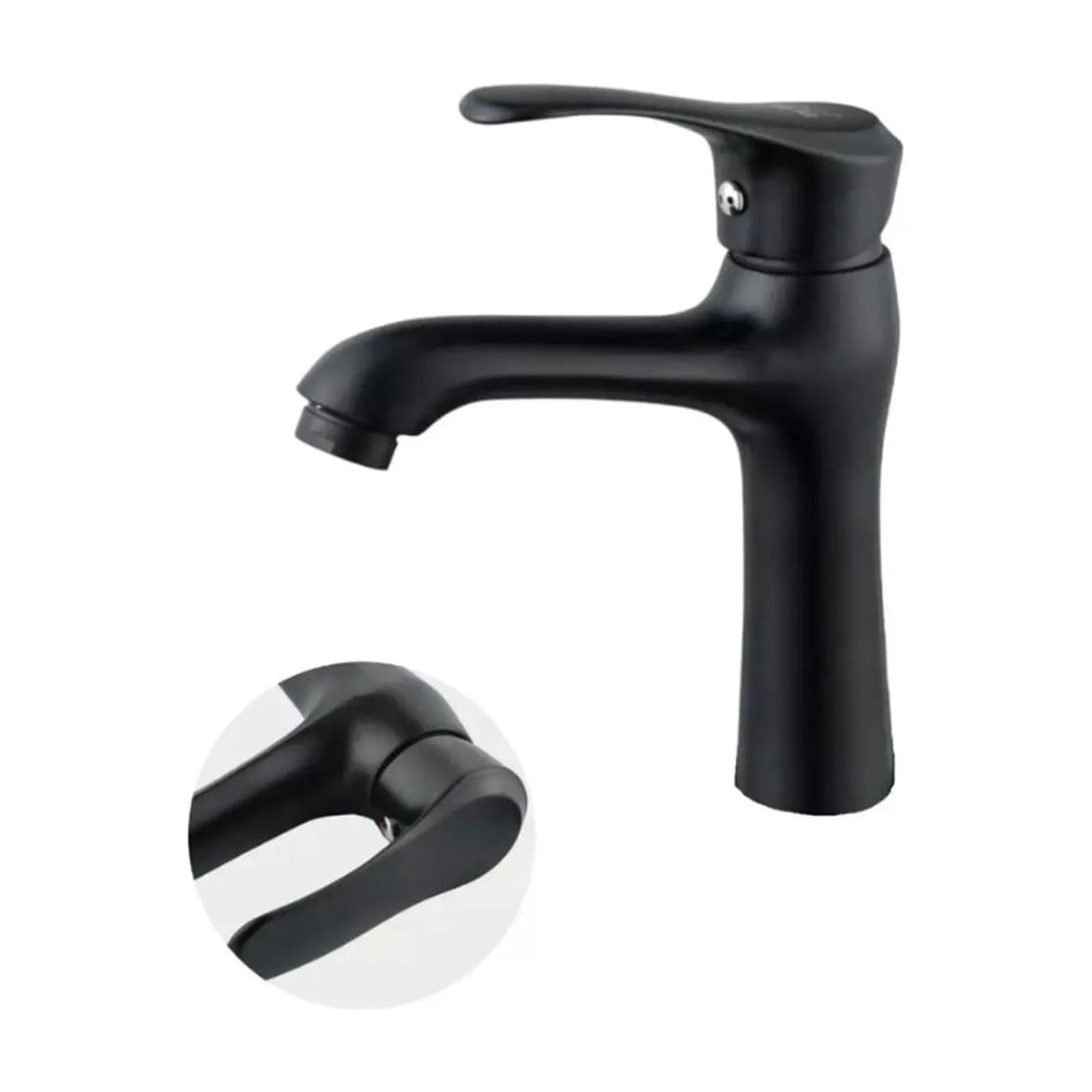 Genérico - Llave Grifería Lavamanos Profesional Monomando Curvo Negro Calidad Negro Mate