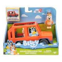 Figura Preescolar Bluey Vehiculo Familiar Y Mama Chilli Naranjo