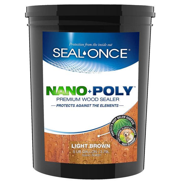 Sellador para madera Seal-Once Nano+Poly impermeable 18,9 L color marrón claro