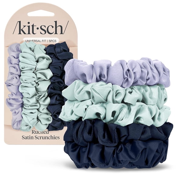 Scrunchies Kitsch Satin Fruncidas 5 unidades