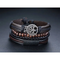 Genérico - Pulsera Cuero Árbol De La Vida Hombre/Mujer