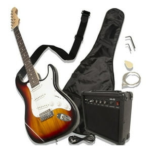 Guitarra Electrica Audiotek Con Amplificador Color Cafe