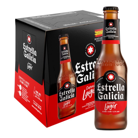 Cerveza Estrella Galicia Lager 4.7° 330Cc X12