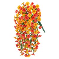 Magideal - Flores Artificiales Colgantes De Para Decoración Del Hogar, Plantas Colgantes Realistas, Flores Falsas Para Patio, Césped, Hogar Y Exteriores. Amarillo Naranja