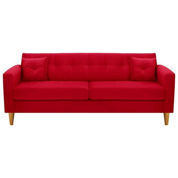 Sofa New Retro 3CG Felpa 04 Rojo