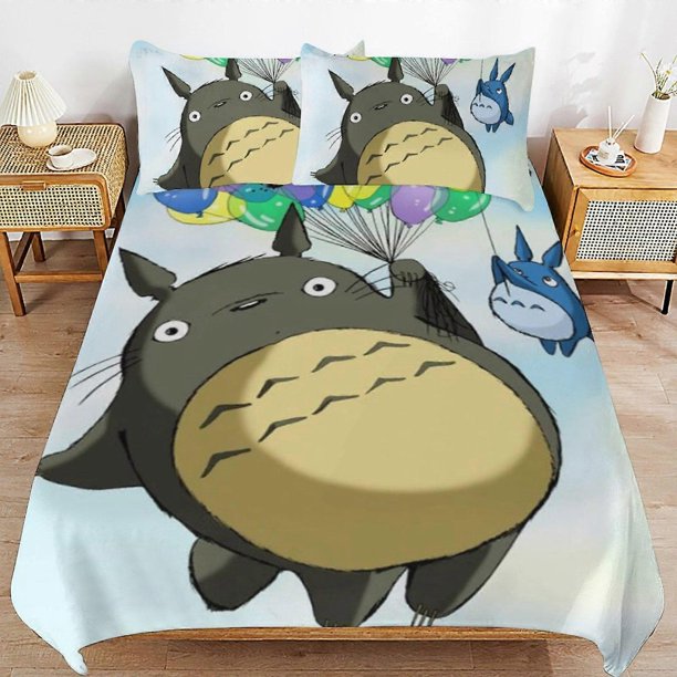 Totoro Comforter Set3 Pieces Quilt Cover Set Soft Bedding Se for All Seasons