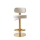 thumbnail image 2 of Banco ajustable TOV Furniture Primrose de tela texturizada color crema, 2 of 8