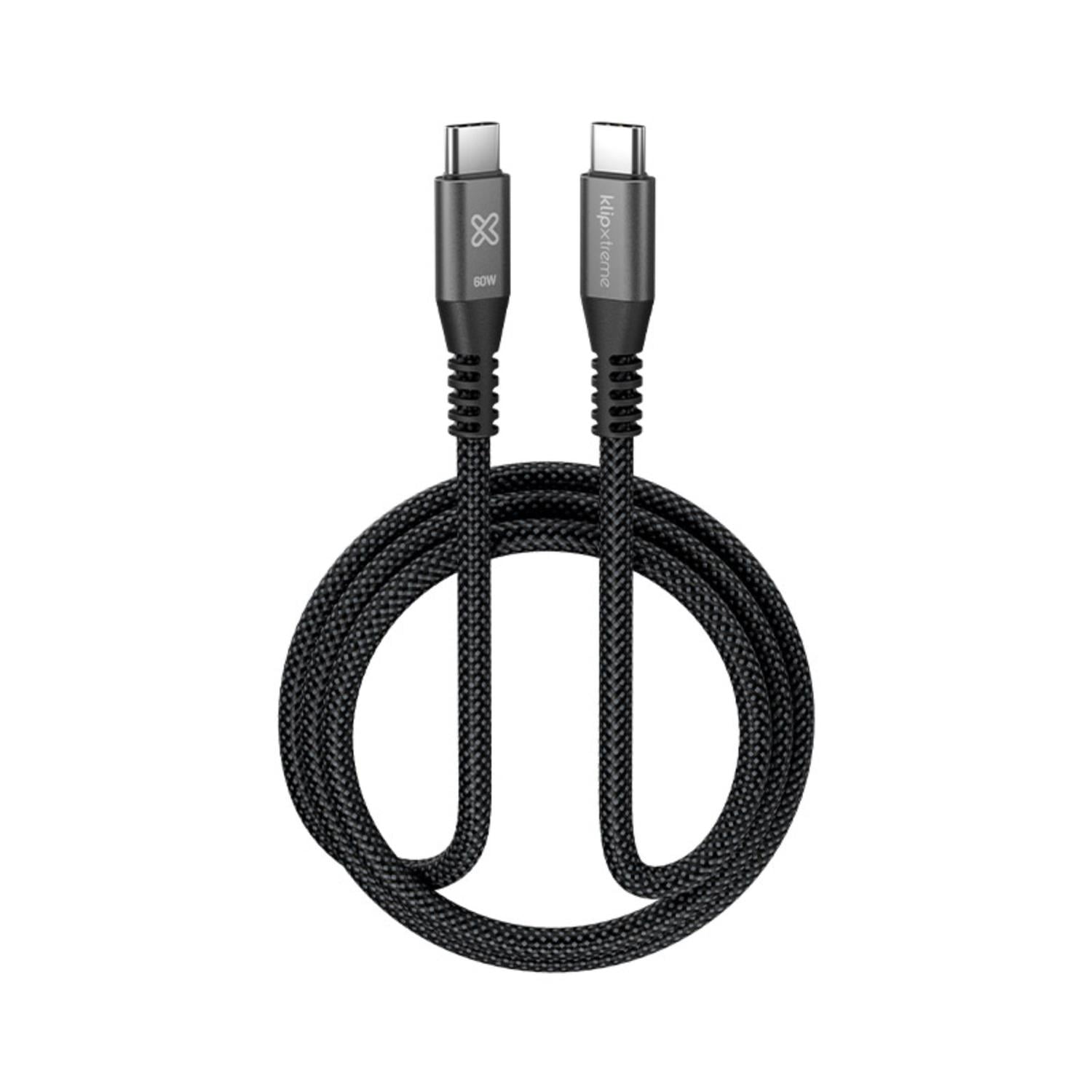 Klip Xtreme Cable Trenzado Usb-c Powergo 250 60w 1m