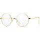 thumbnail image 1 of Gafas Pro Acme Retro con montura redonda de metal y lente transparente, color dorado, 1 of 5