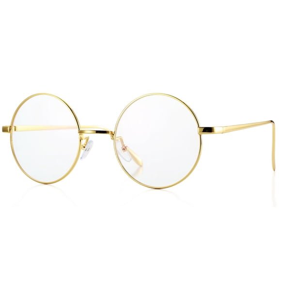 Gafas Pro Acme Retro con montura redonda de metal y lente transparente, color dorado