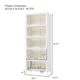 thumbnail image 2 of 76.75'' Tall Iron Display Cabinet with Glass Doors, 5-Tier Steel Barister Bookcase with LED Lights for Collectibles, Modern Style Curio Cabinet for Home Living Room Office Study & Playroom - White, 2 of 3