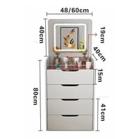 Tododescuento - Tocador 3 En 1 Con Taburete Y Luz Led