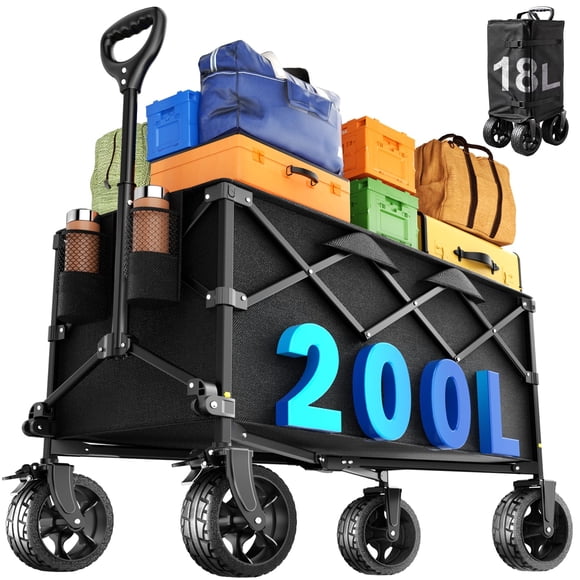 Carrito plegable UJOYOK de alta resistencia de 200 L con freno