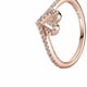thumbnail image 2 of Anillo Pandora Corazón Hueso de la Suerte Brillante Oro Rosa 7.5, 2 of 3