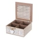 thumbnail image 1 of Caja De Té Mediana De Madera 4 Espacios Diseño Home Beige Beige, 1 of 3