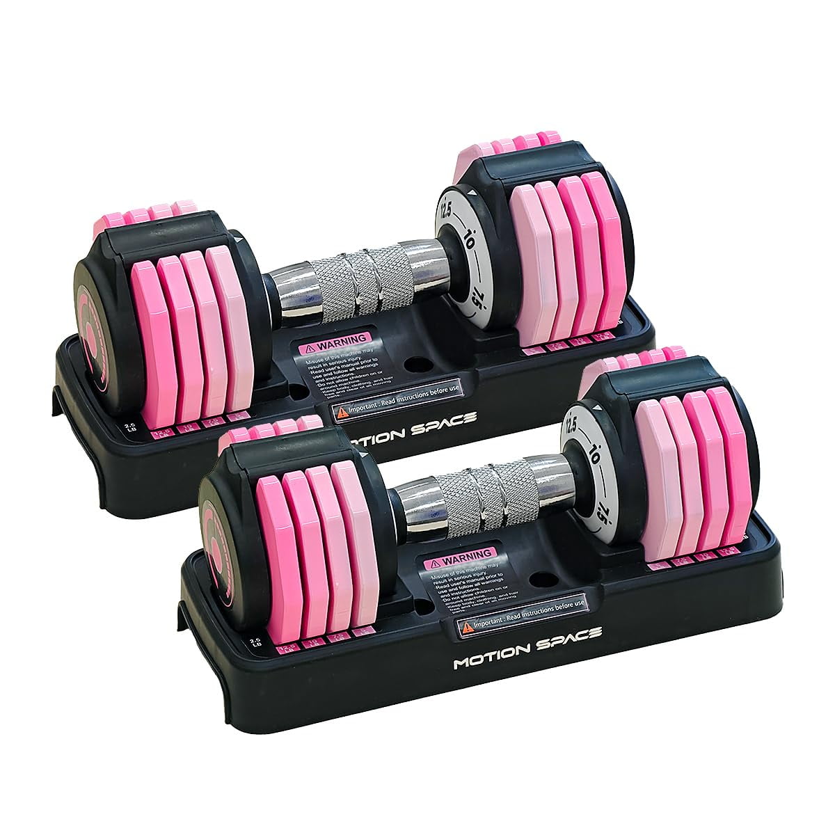 Mancuernas Ajustables Motion Space De 12.5 Lb El Par, Color Rosa