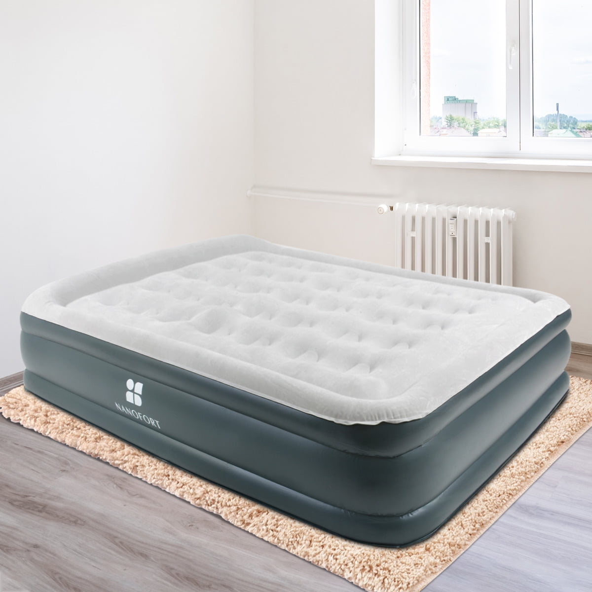 Rack & Pack - Colchon Inflable Queen Con Bomba Automatica Autoinflado Rapido