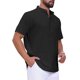 thumbnail image 4 of Camisa Henley Casual para Hombre Cuello Mao Manga Corta Verano Playa Lino Camisas L Negro, 4 of 6