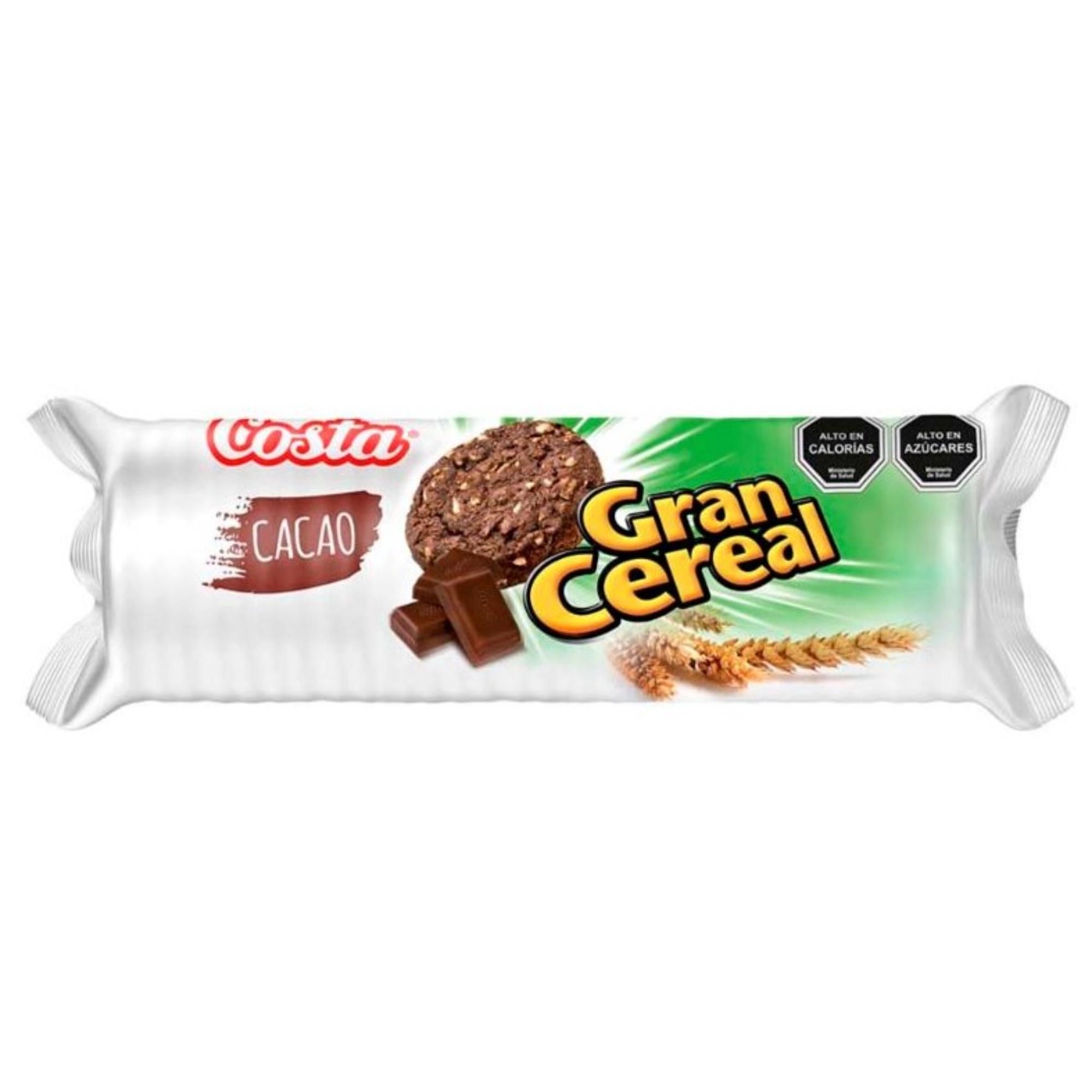 Galletas Gran Cereal Fibra Cacao Bolsa 135 g Costa