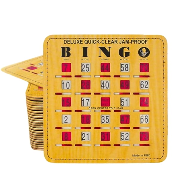 Cartones De Bingo A Prueba De Atascos Quick clear Deluxe Paquete De 25