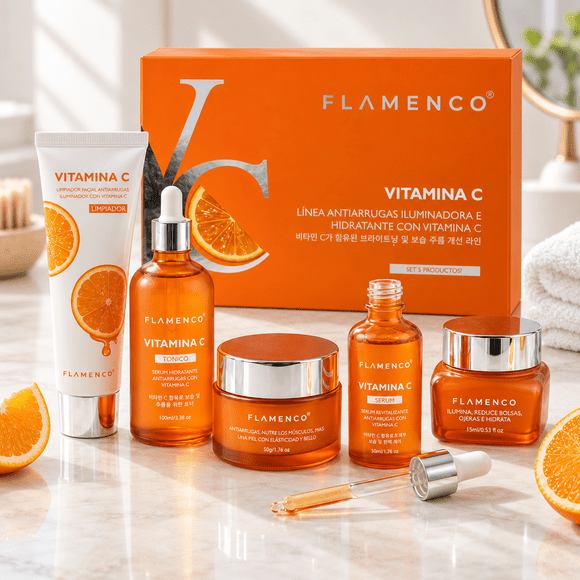 Kit Skincare Flamenco Vitamina C 5 Piezas Cuidado Facial