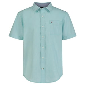 Camisa Tommy Hilfiger De Manga Corta Para Niños De 10 A 12 Años, Punta A Punta