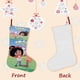 thumbnail image 3 of Cleo y Cuquín Tema: Calcetines de Navidad, fino lino blanco para colgar en escaleras y chimenea, decoración navideña para el hogar, regalo de Navidad. 45cm × 32cm, 3 of 5