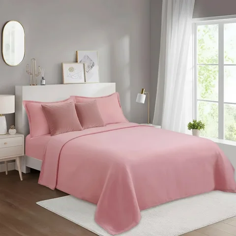 Casadeliacl - Juego De Sábanas Polar 2 Plazas Rosado Liso