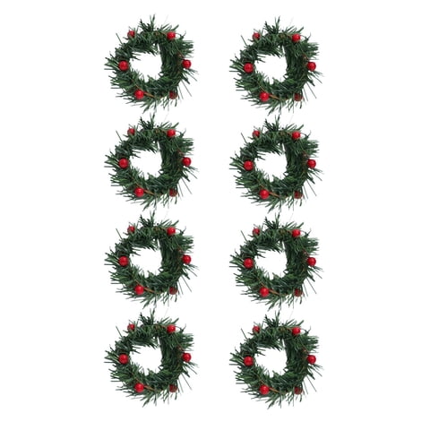 Magideal - Corona De Anillo De Vela, Corona Verde, Guirnalda Artificial, Candelabro De Pilar Para Fiesta, Hogar, Adorno De Centros De Mesa De Acción De Gracias