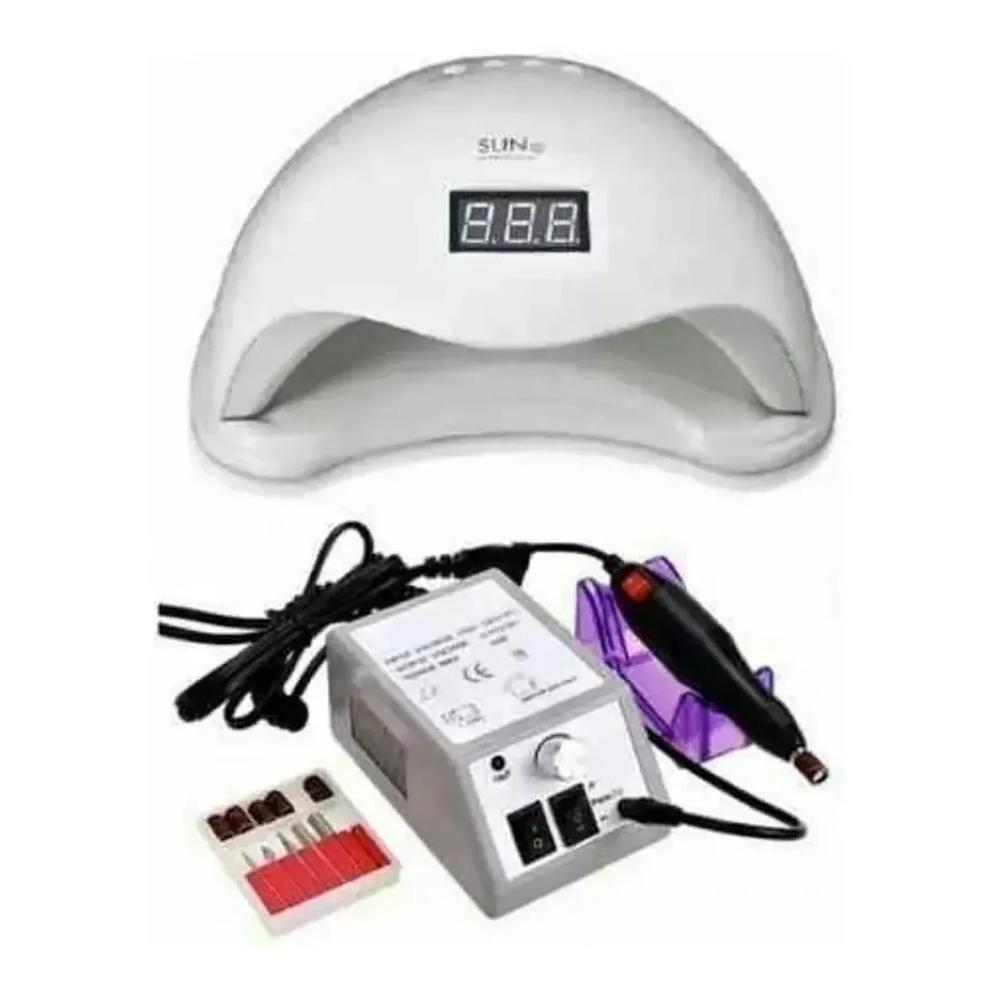 Max - Lampara Uv Manicure48w + Pulidor De Uña Torno Para Manicure