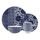 thumbnail image 1 of Juego loza porcelana 24 piezas vajilla completa Azul, 1 of 3